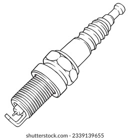 coloring illustration of motorcycle sparkplug
