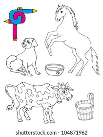 Coloring image animals - vector illustration.