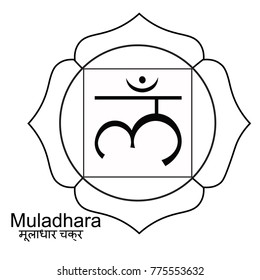 coloring  Indian chakra muladhara.  vector illustration