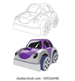 Coloring for kids Car. For children's art and your design.