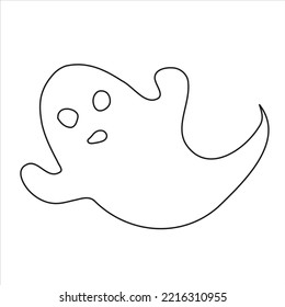 Coloring for kids with a cute ghost for babies and newborns
