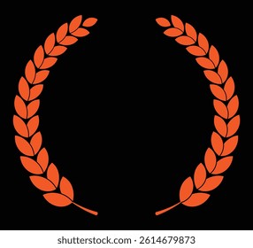 Coloring laurel wreath circle design on a black background