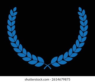 Coloring laurel wreath circle design on a black background