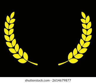 Coloring laurel wreath circle design on a black background
