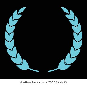 Coloring laurel wreath circle design on a black background