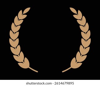Coloring laurel wreath circle design on a black background