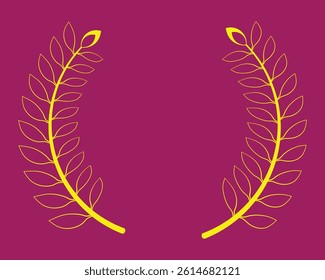 Coloring laurel wreath circle design on a color background