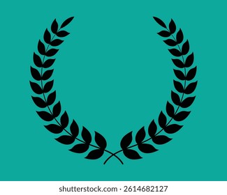 Coloring laurel wreath circle design on a color background