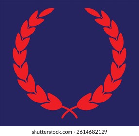 Coloring laurel wreath circle design on a color background
