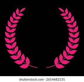 Coloring laurel wreath circle design on a color background