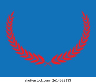 Coloring laurel wreath circle design on a color background