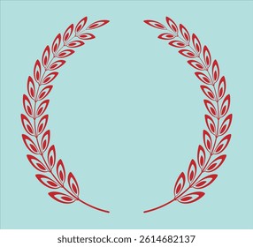 Coloring laurel wreath circle design on a color background