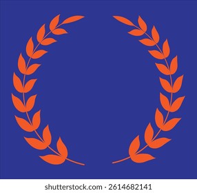 Coloring laurel wreath circle design on a color background