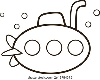Linhas de coloração de um submarino e pequenas esponjas