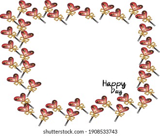 COLORING LOVE BORDER DESIGN TRANSPARENT BACKGROUND