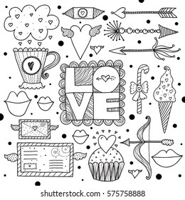 Coloring with love. Vector.