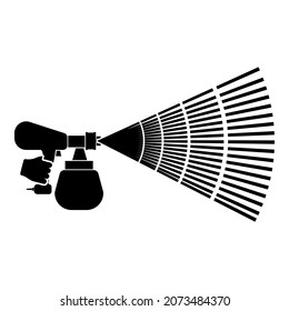 Malwerkzeug für die Farbmaschine in der Hand Symbol schwarze Vektorgrafik einfache Abbildung