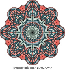 Coloring mandala background. Relax and meditation poster. Vector illustration. Eps 10.