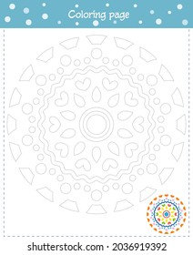 Coloring mandala for children. Development of fine motor skills, attention