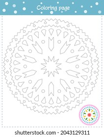 Coloring mandala for children. Development of fine motor skills, attention