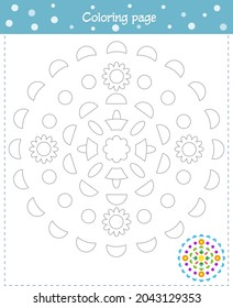 Färben von Mandala für Kinder. Entwicklung der Fähigkeiten des Feinmotorsports, Aufmerksamkeit