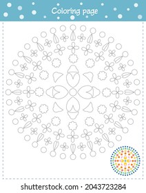 Coloring mandala for children. Development of fine motor skills, attention