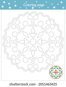 Coloring mandala for children. Development of fine motor skills, attention
