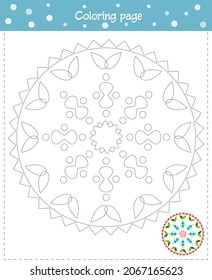 Coloring mandala for children. Development of fine motor skills, attention