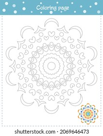 Coloring mandala for children. Development of fine motor skills, attention