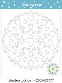 Coloring mandala for children. Development of fine motor skills, attention
