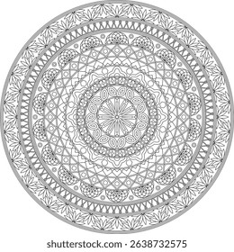Coloring Mandala Design Art Black And White Outline