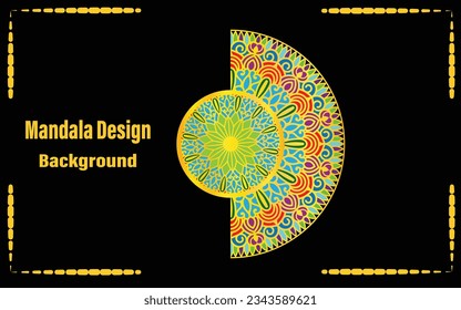 Coloring Mandala Design Background Vector Template