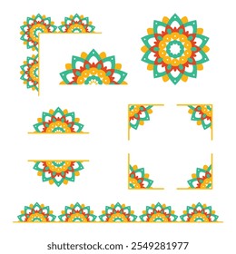 Colección de elemento de diseño de mandala para colorear