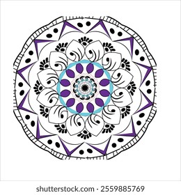 Coloring mandala design coloring page