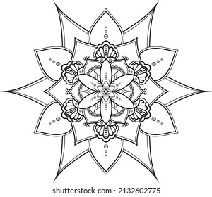 Färben von Mandala für Design. Türkisches, islamisches, orientalisches, griechisches, indisches Design.