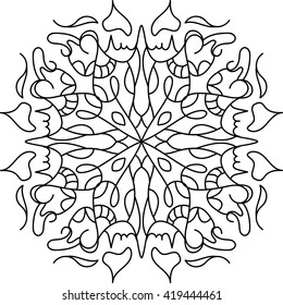 Coloring mandala with floral elements