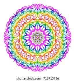 Coloring Mandala, highly detailed vector illustration, ethnic tribal tattoo motive. Anti-stress illustration