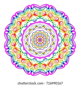 Coloring Mandala, highly detailed vector illustration, ethnic tribal tattoo motive. Anti-stress illustration