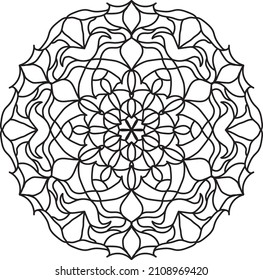 Coloring mandala relaxing meditation decorative design