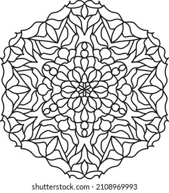 Coloring mandala relaxing meditation decorative design