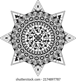 coloring mandala relaxing pattern anti stress meditation colorful decoration