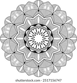 Malende Mandala Vektor auf weißem Hintergrund.