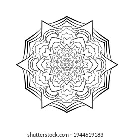 coloring mandala vector ornament art black white