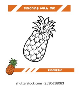 COLORING WITH ME the orange simple design vector for education