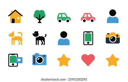 Coloring Mega icon set isolated on white background