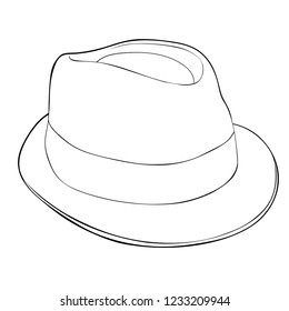 coloring  men is headdress  hat. vector illustration