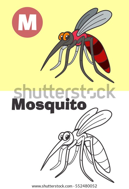 Coloring Mosquito Children Illustration Children Get Stock Vector ...