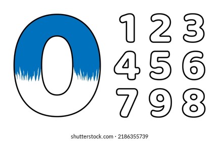 Coloring numbers for kids 0 to 9