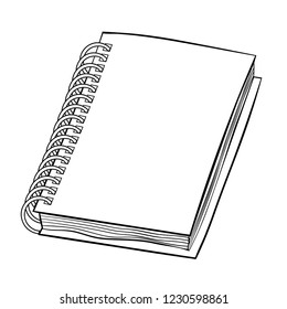 coloring office supplies notepad on a spiral  vector illustration
