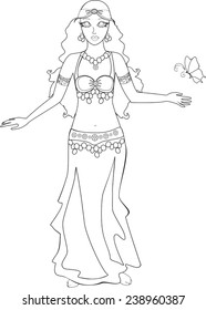 Coloring with oriental princess